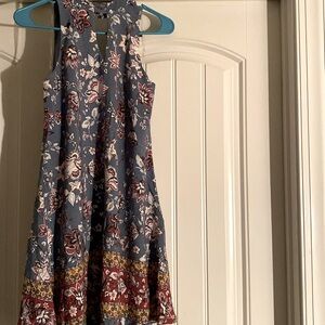 Women’s Trixxi Brand Dress/Tunic Top, Beautiful Blue background and print,M